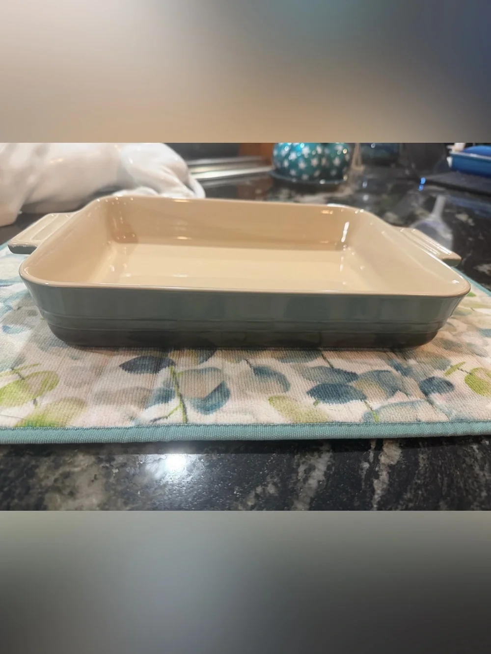 NEW Le Creuset 32cm  Rectangular Stoneware Baking Dish Baker In RARE - Ocean